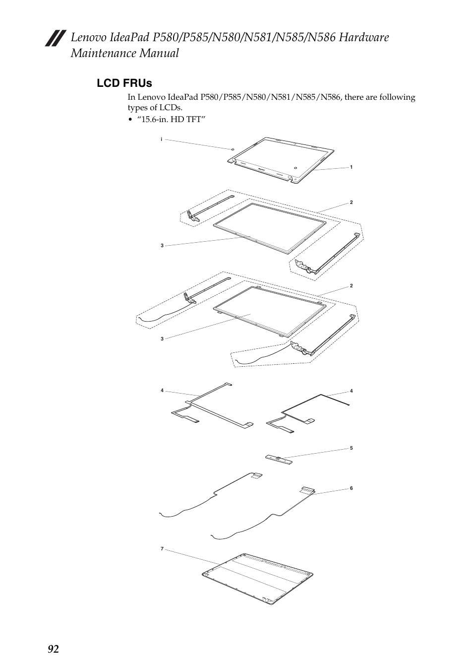 Lcd frus, 92 lcd frus | Lenovo IdeaPad N580 User Manual | Page 96 / 103