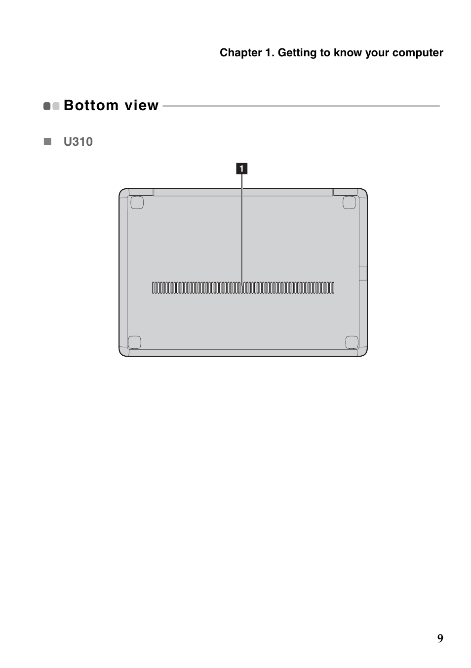 Bottom view | Lenovo IdeaPad U410 User Manual | Page 13 / 44