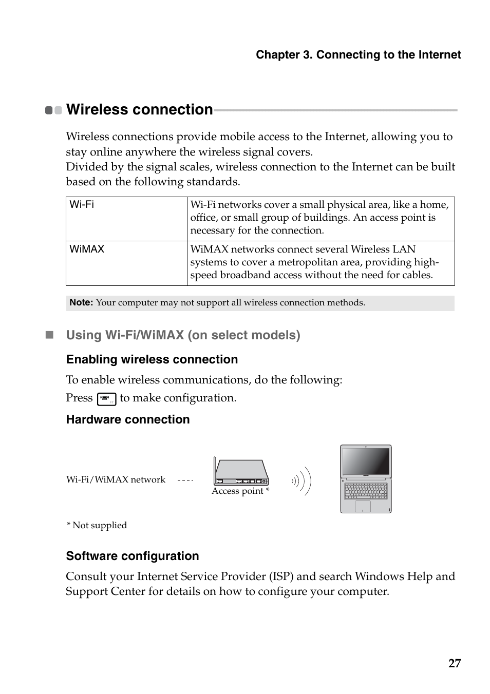Wireless connection | Lenovo IdeaPad U410 User Manual | Page 31 / 44