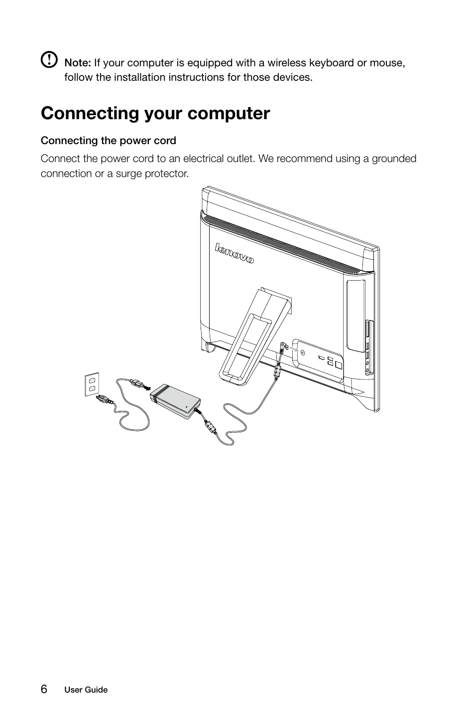Connecting your computer | Lenovo C255 All-in-One User Manual | Page 11 / 29