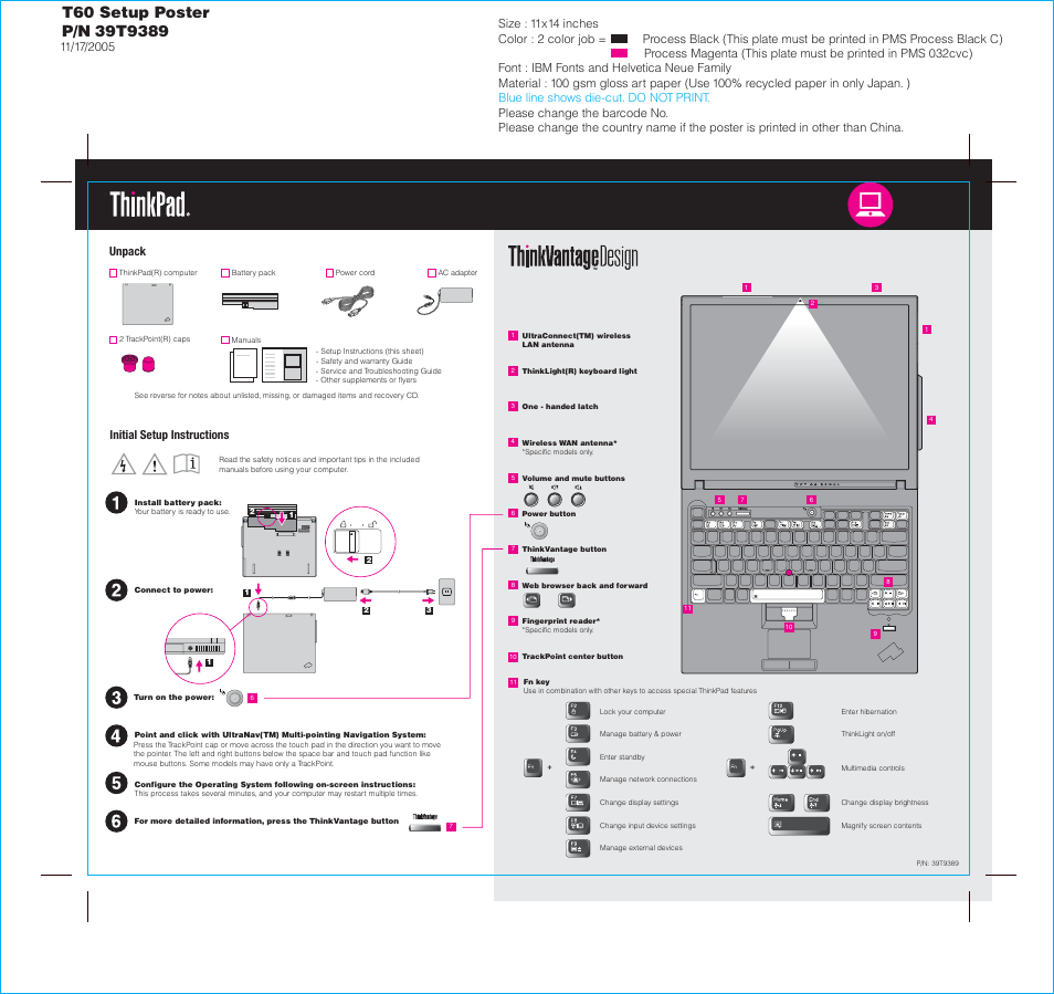 Lenovo ThinkPad T60p User Manual | 2 pages