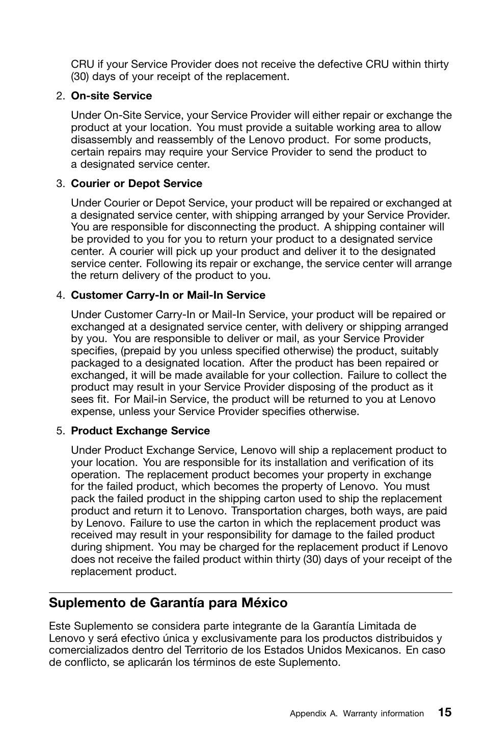 Suplemento de garantía para méxico | Lenovo ThinkPad Edge E220s User Manual | Page 31 / 48