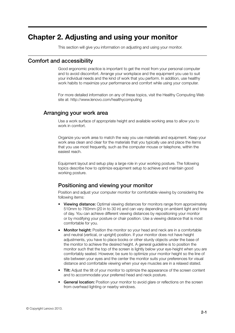 Chapter 2. adjusting and using your monitor | Lenovo ThinkVision LT1423p 13.3-inch IPS WLED Backlit LCD Mobile Touch Monitor With Pen User Manual | Page 17 / 86