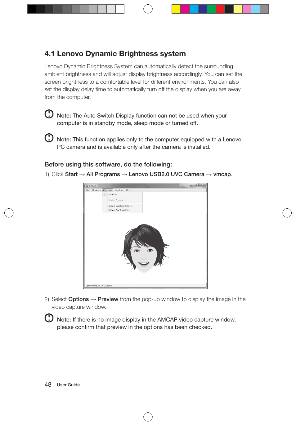 1 lenovo dynamic brightness system | Lenovo IdeaCentre A700 User Manual | Page 53 / 67