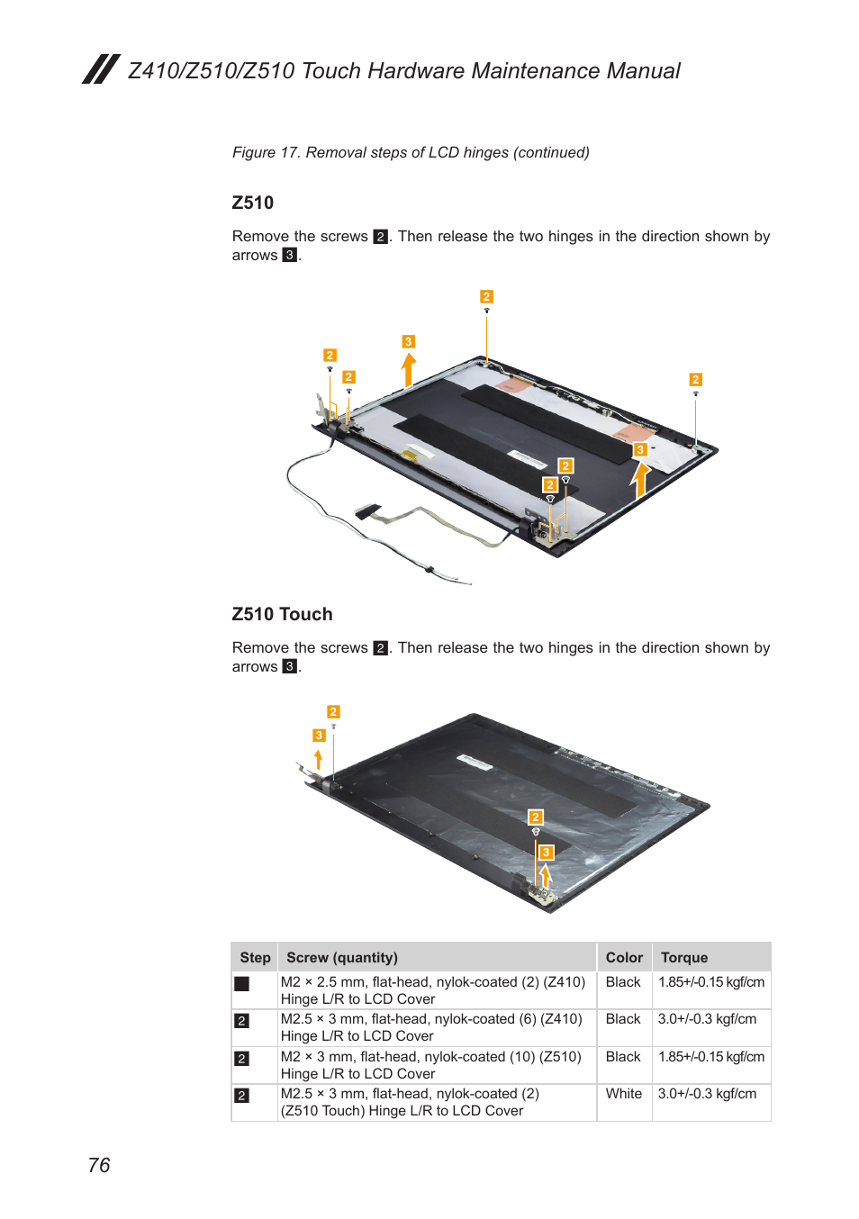 Z510, Z510 touch | Lenovo IdeaPad Z410 Notebook User Manual | Page 80 / 114