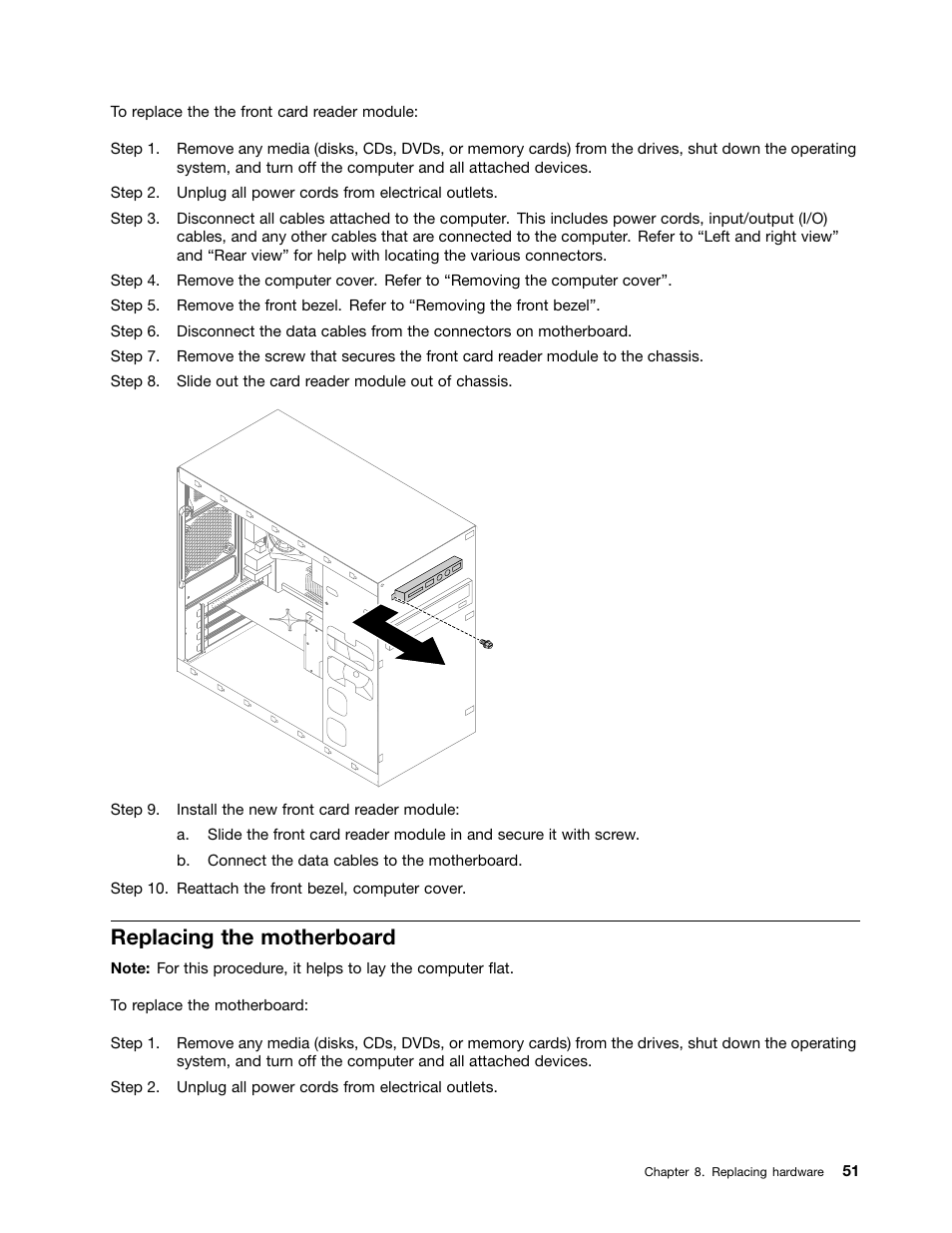 Replacing the motherboard | Lenovo H50-50 Desktop User Manual | Page 57 / 91