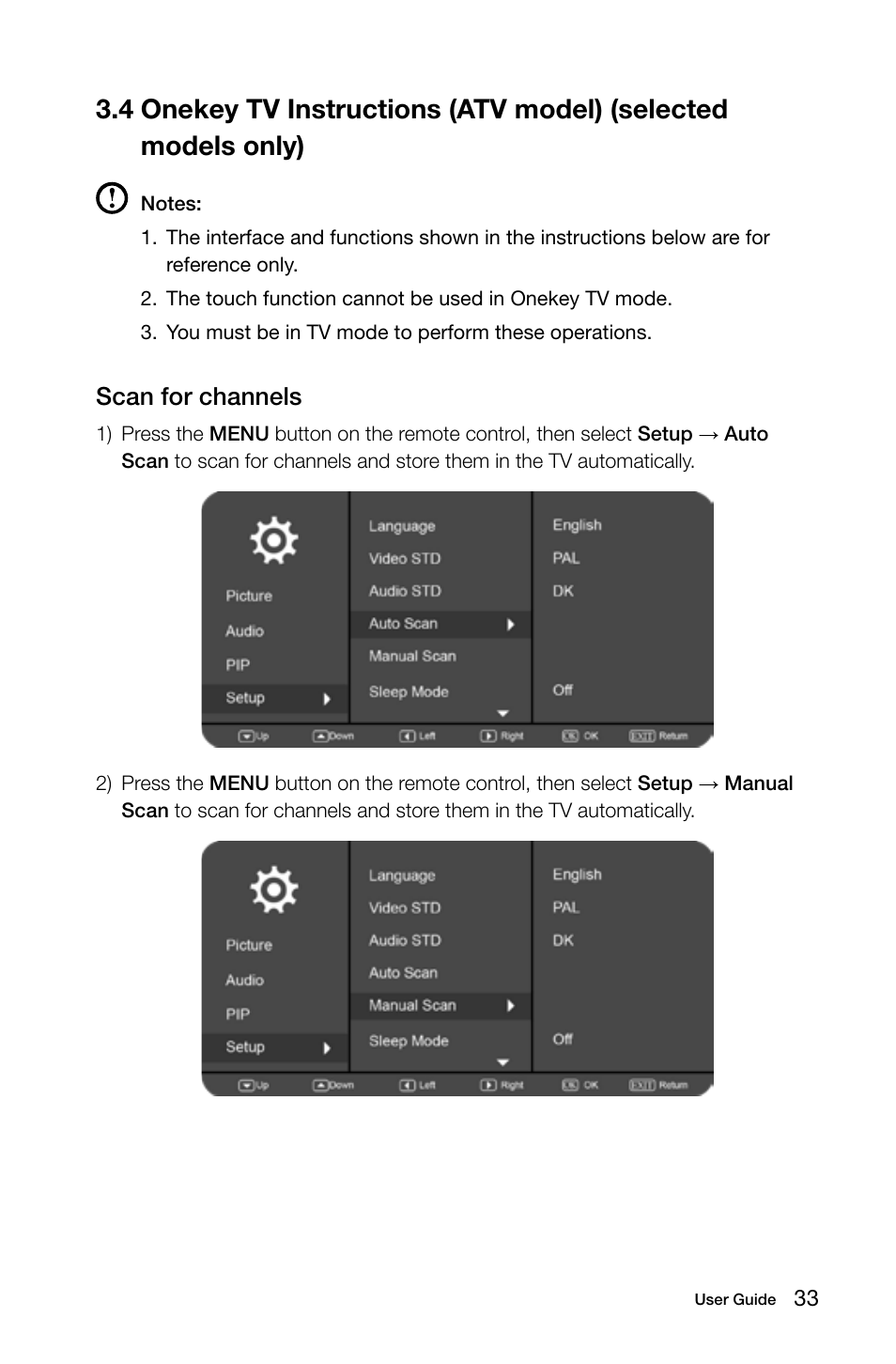 Scan for channels | Lenovo IdeaCentre B540 User Manual | Page 38 / 67