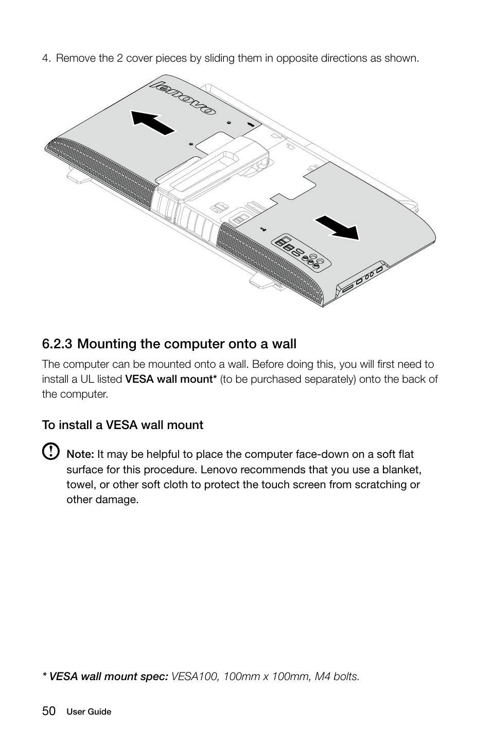 3 mounting the computer onto a wall | Lenovo IdeaCentre B540 User Manual | Page 55 / 67