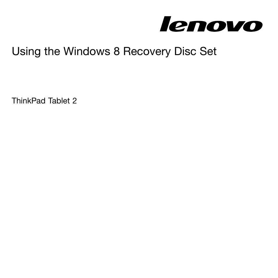 Lenovo ThinkPad Tablet 2 User Manual | 8 pages