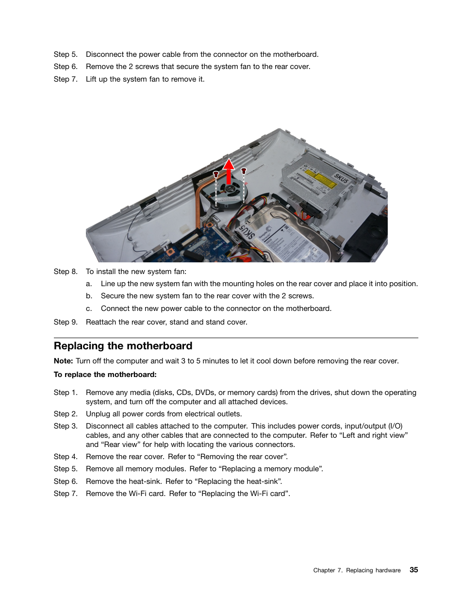 Replacing the motherboard | Lenovo C260 Touch All In One User Manual | Page 41 / 51