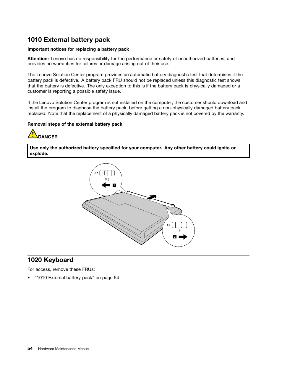 1010 external battery pack, 1020 keyboard | Lenovo E40-70 Notebook User Manual | Page 60 / 90