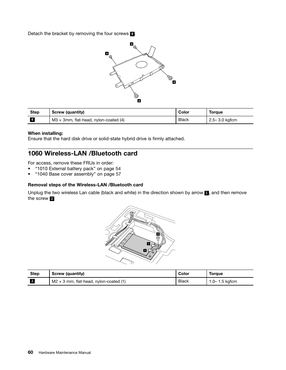 1060 wireless-lan /bluetooth card | Lenovo E40-70 Notebook User Manual | Page 66 / 90