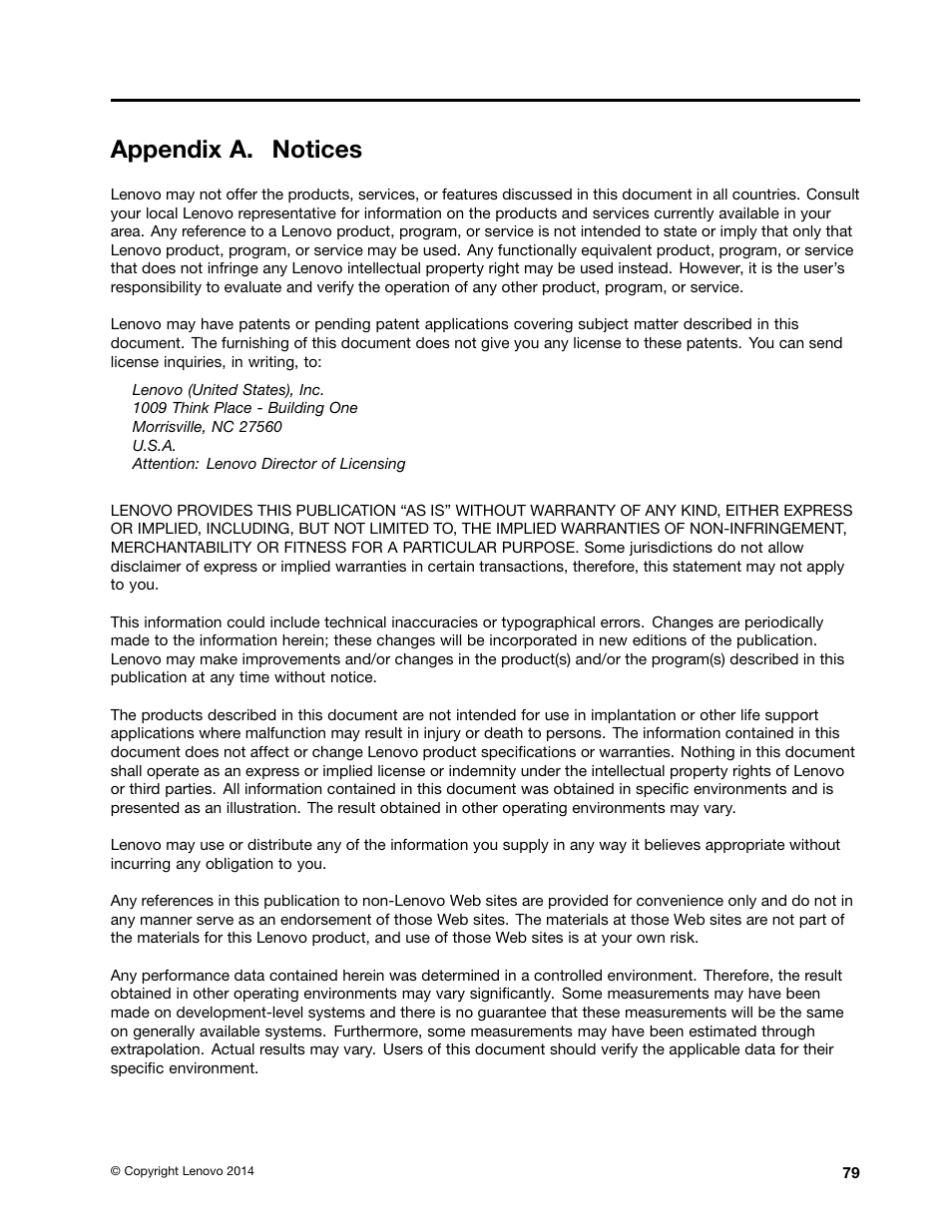 Appendix a. notices | Lenovo E40-70 Notebook User Manual | Page 85 / 90