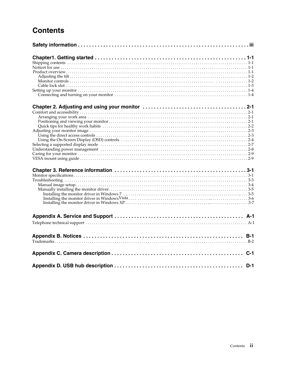 Lenovo L2361p Wide Flat Panel Monitor User Manual | Page 3 / 33