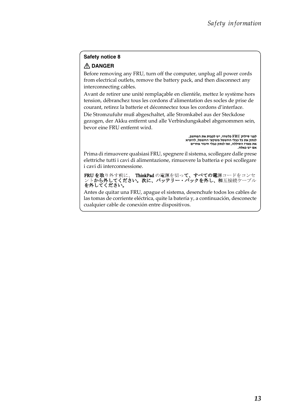 Safety information | Lenovo Yoga Tablet 10 HD+ B8080 User Manual | Page 17 / 85