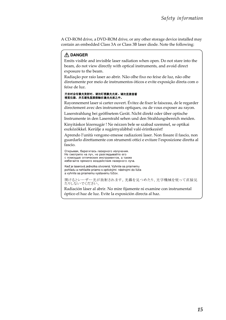 Safety information | Lenovo Yoga Tablet 10 HD+ B8080 User Manual | Page 19 / 85