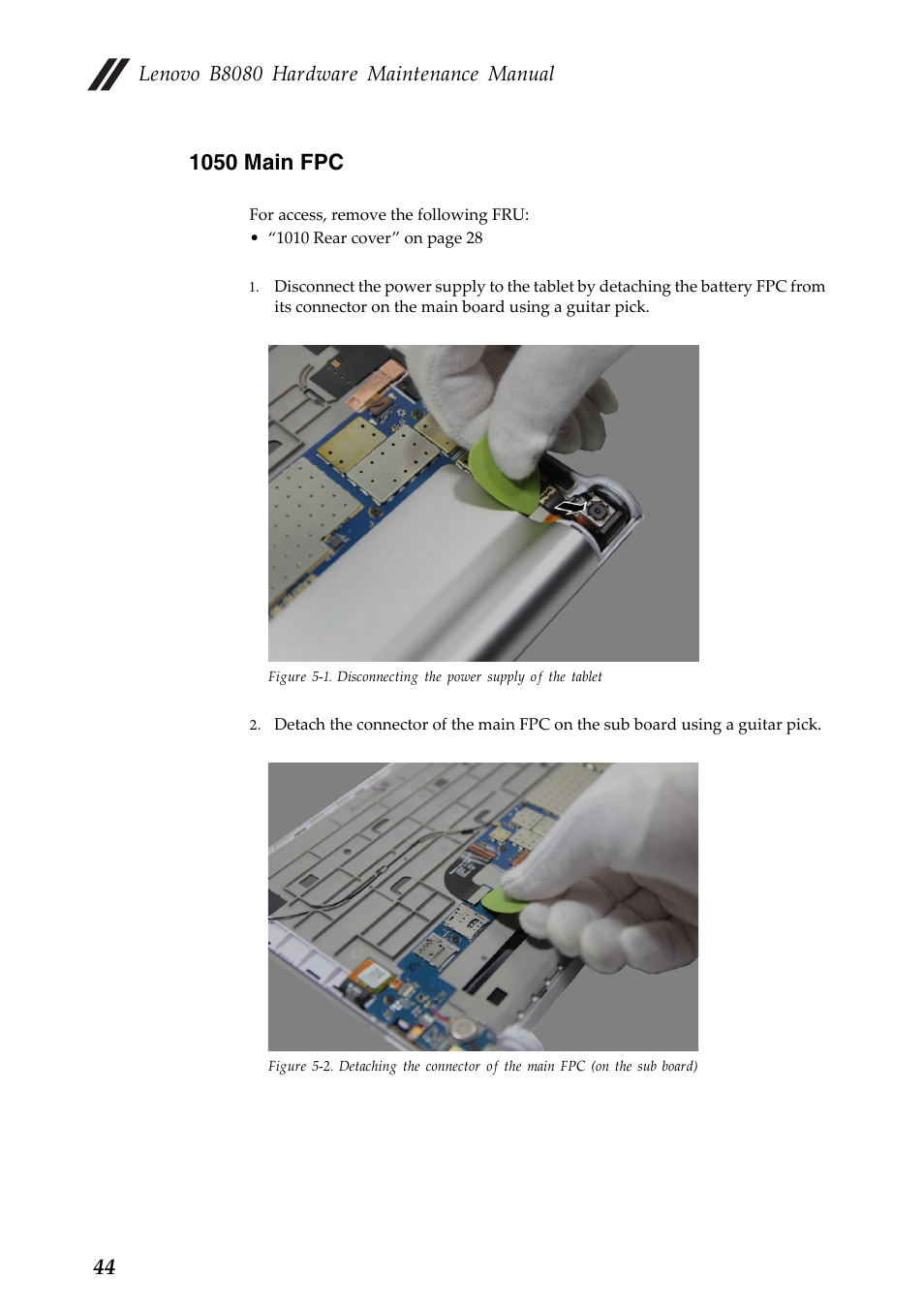 1050 main fpc, Lenovo b8080 hardware maintenance manual | Lenovo Yoga Tablet 10 HD+ B8080 User Manual | Page 48 / 85