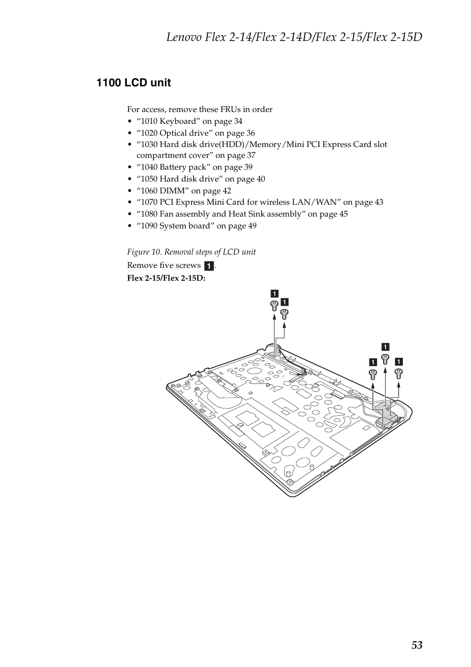 1100 lcd unit | Lenovo Flex 2-15D Notebook Lenovo User Manual | Page 57 / 109