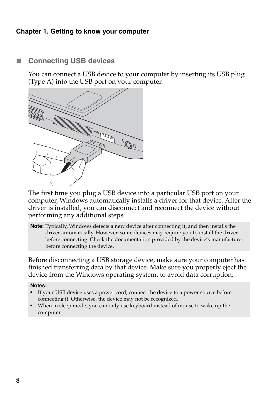Connecting usb devices | Lenovo E10-30 User Manual | Page 12 / 42