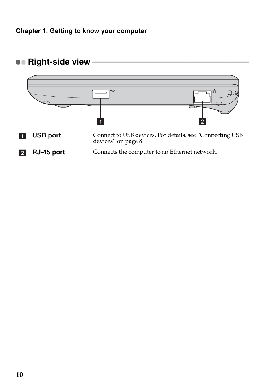 Right-side view | Lenovo E10-30 User Manual | Page 14 / 42