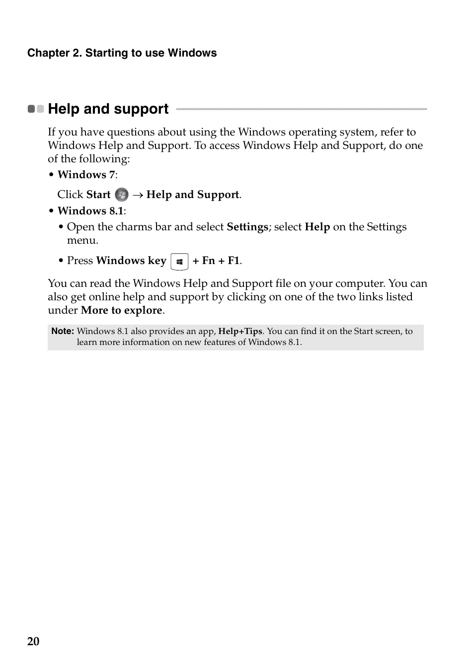 Help and support | Lenovo E10-30 User Manual | Page 24 / 42