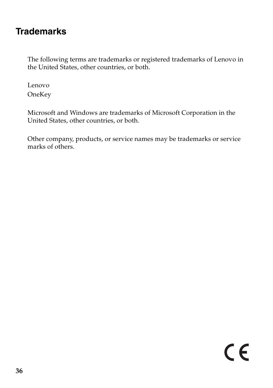 Trademarks | Lenovo E10-30 User Manual | Page 40 / 42