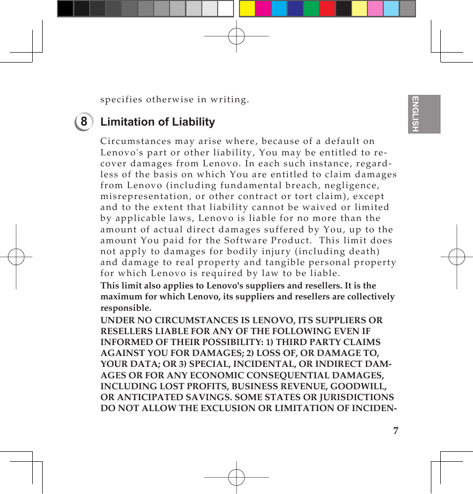 Limitation of liability | Lenovo IdeaPad U110 User Manual | Page 11 / 62