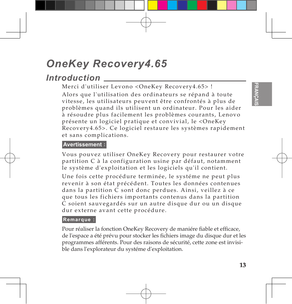 Onekey recovery4.65, Introduction | Lenovo IdeaPad U110 User Manual | Page 17 / 62