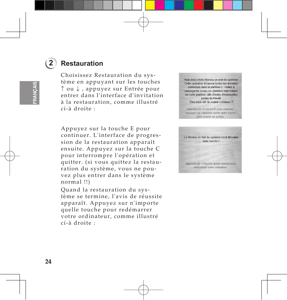 Restauration | Lenovo IdeaPad U110 User Manual | Page 28 / 62