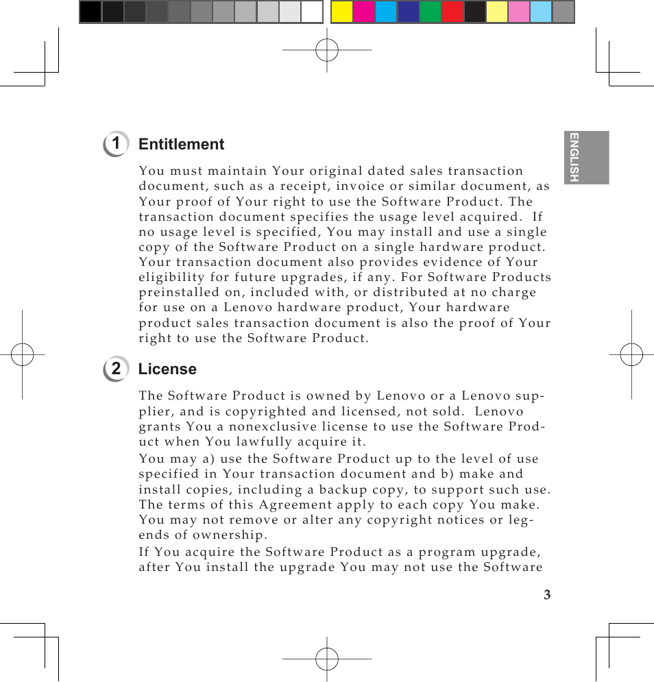 Entitlement, License | Lenovo IdeaPad U110 User Manual | Page 7 / 62