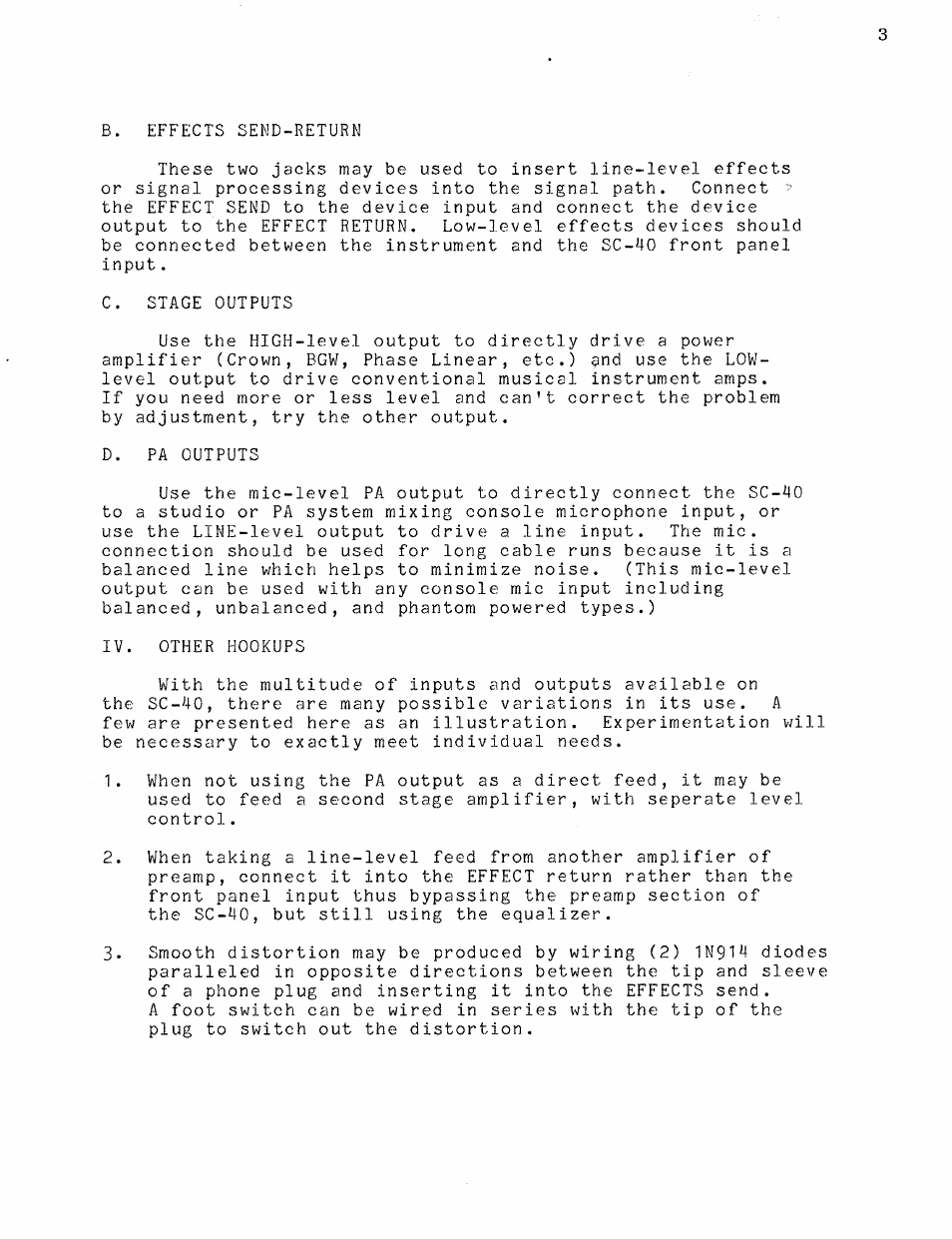 Ashly INSTRUMENT PREAMP SC-40 User Manual | Page 3 / 4