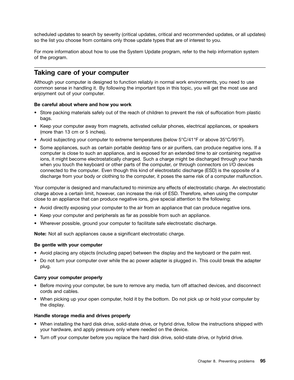 Taking care of your computer | Lenovo ThinkPad Yoga User Manual | Page 111 / 152