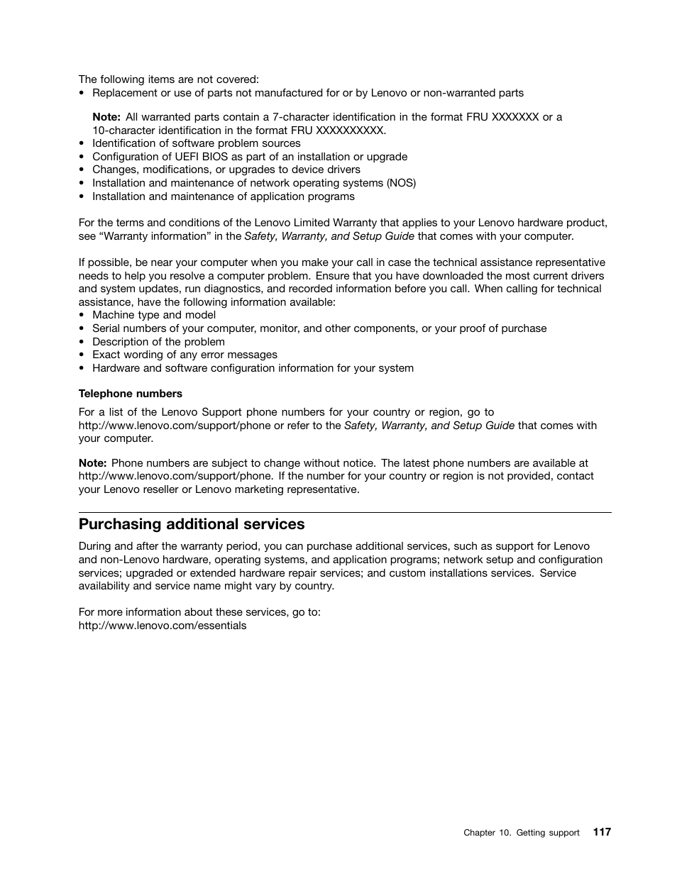 Purchasing additional services | Lenovo ThinkPad Yoga User Manual | Page 133 / 152