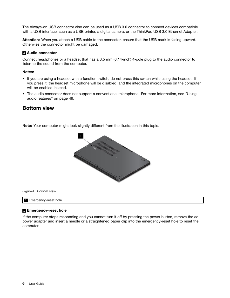 Bottom view | Lenovo ThinkPad Yoga User Manual | Page 22 / 152