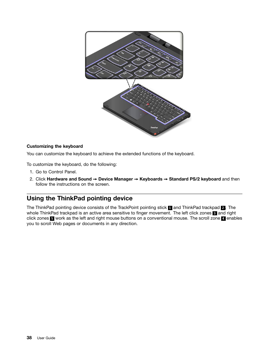 Using the thinkpad pointing device | Lenovo ThinkPad Yoga User Manual | Page 54 / 152