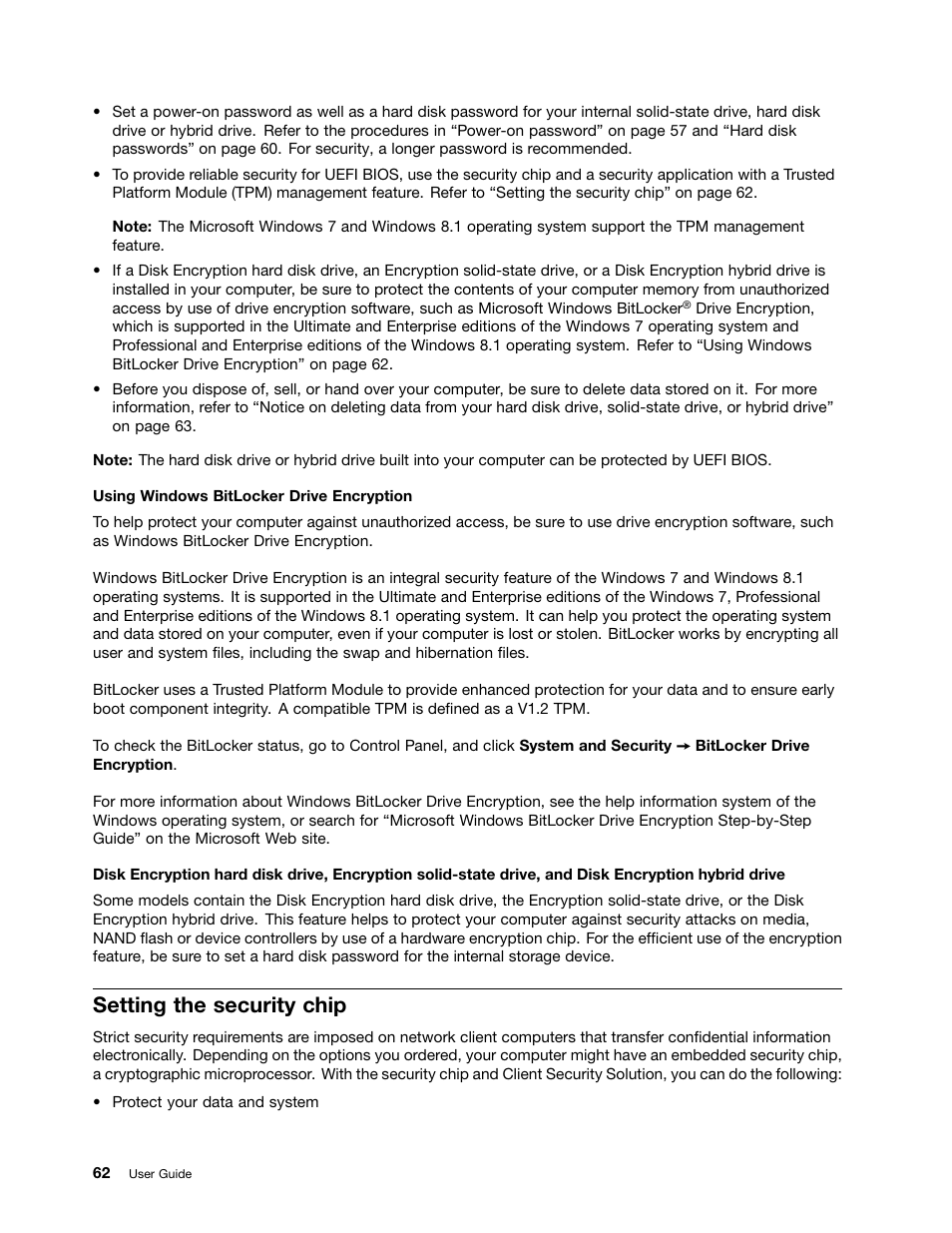 Setting the security chip | Lenovo ThinkPad Yoga User Manual | Page 78 / 152