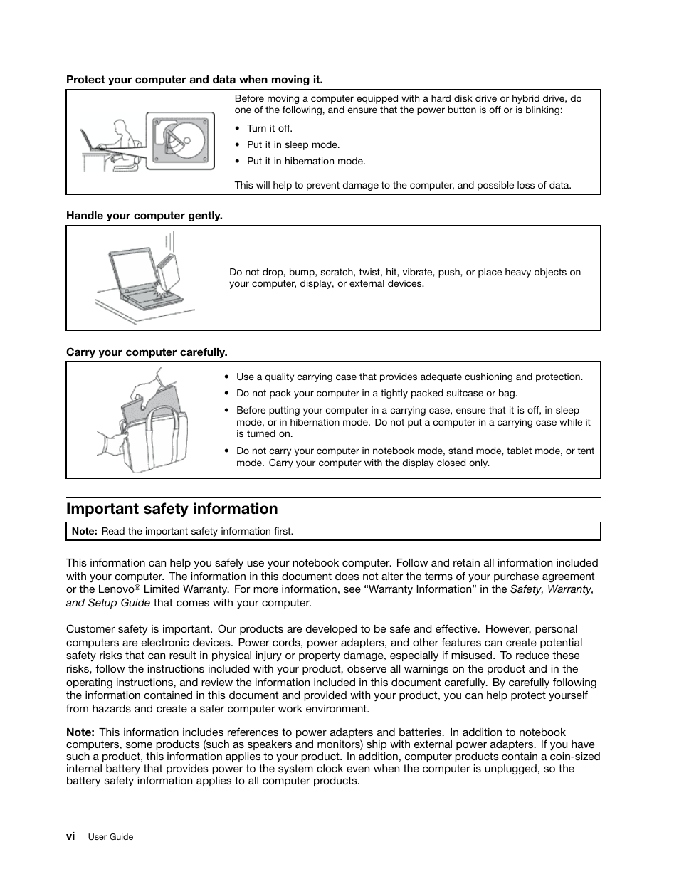 Important safety information | Lenovo ThinkPad Yoga User Manual | Page 8 / 152