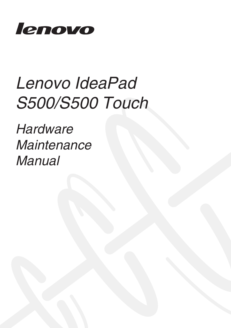 Lenovo IdeaPad S500 Notebook User Manual | 84 pages