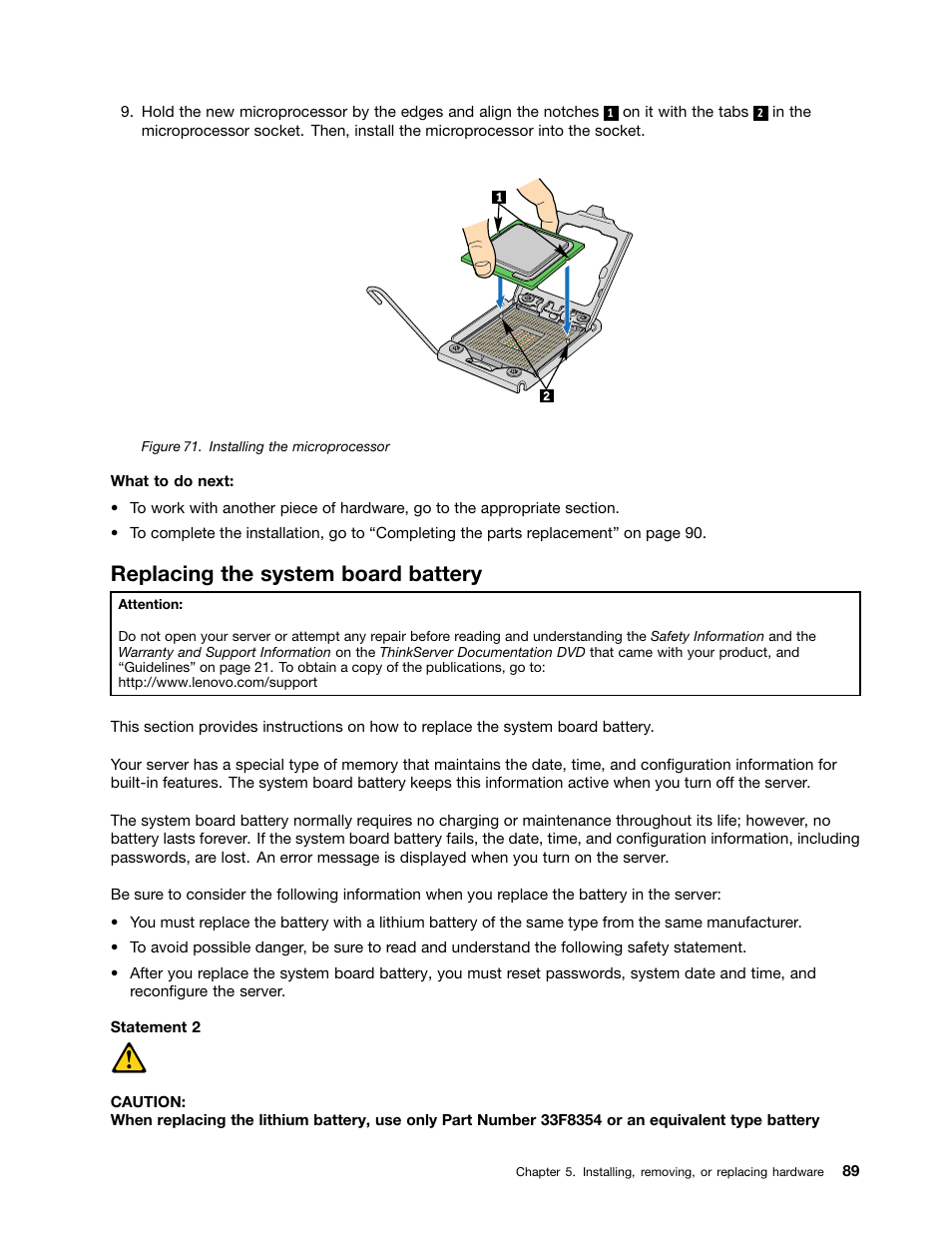 Replacing the system board battery | Lenovo THINKSERVER TD230 User Manual | Page 99 / 150