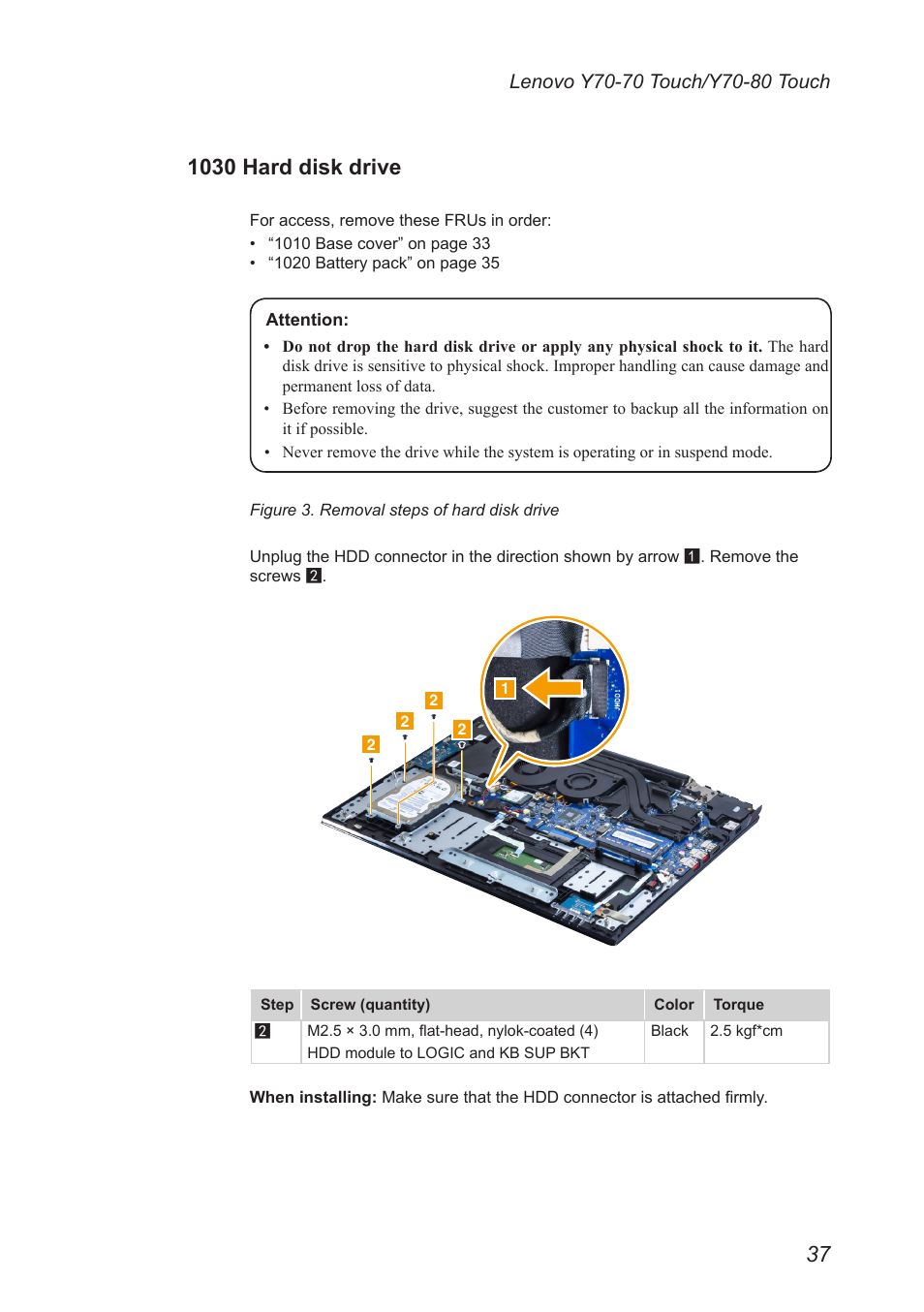 1030 hard disk drive | Lenovo Y70-70 Touch Notebook User Manual | Page 41 / 81