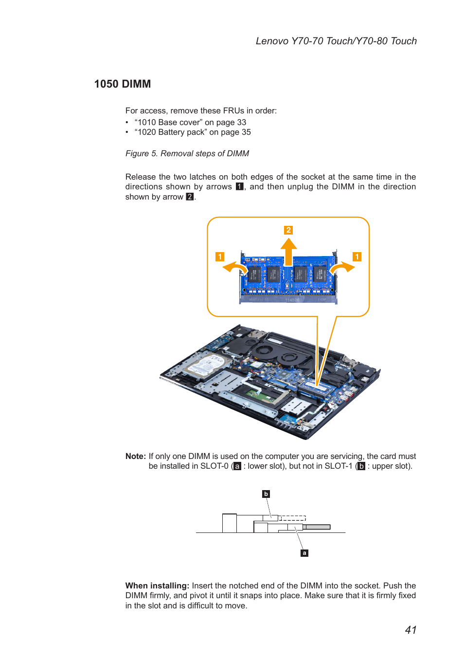 1050 dimm | Lenovo Y70-70 Touch Notebook User Manual | Page 45 / 81