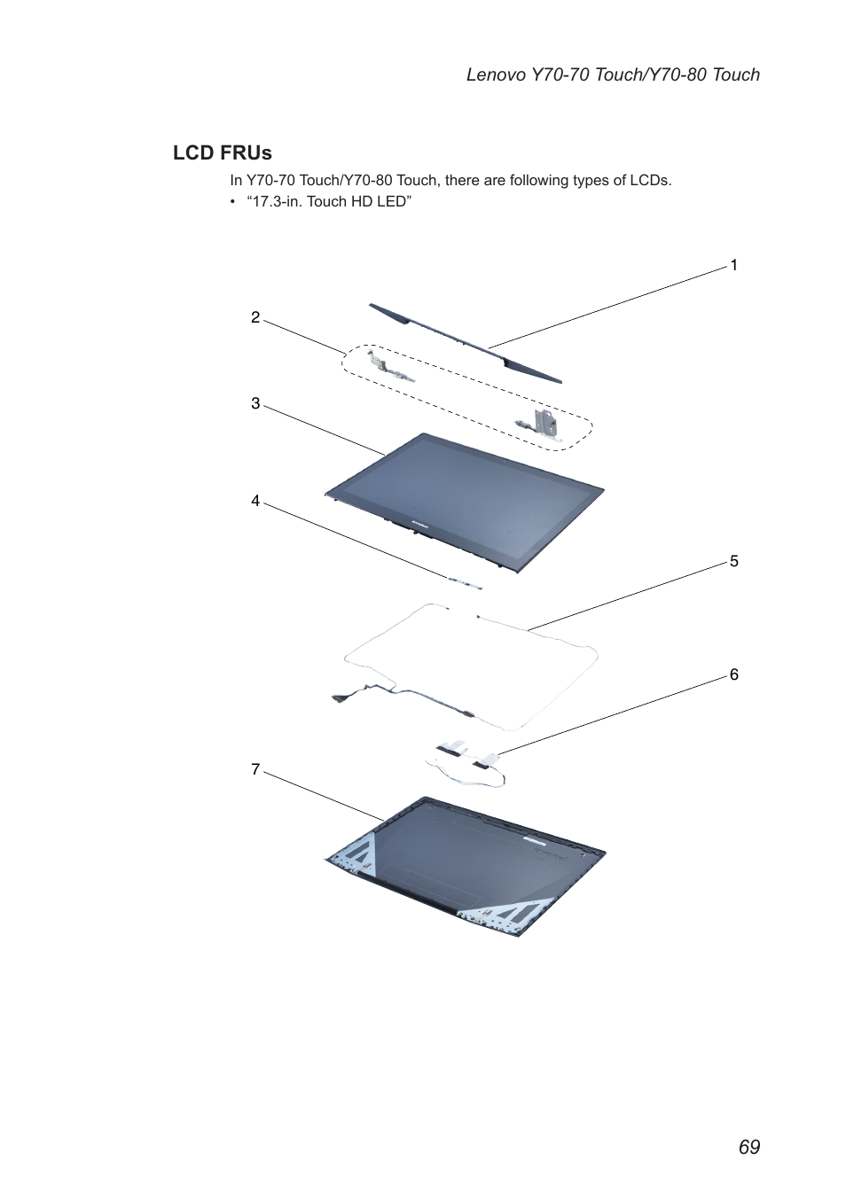 Lcd frus | Lenovo Y70-70 Touch Notebook User Manual | Page 73 / 81