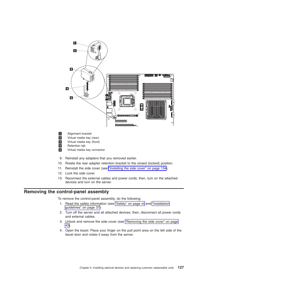 Removing the control-panel assembly | Lenovo ThinkServer TD200 User Manual | Page 145 / 228