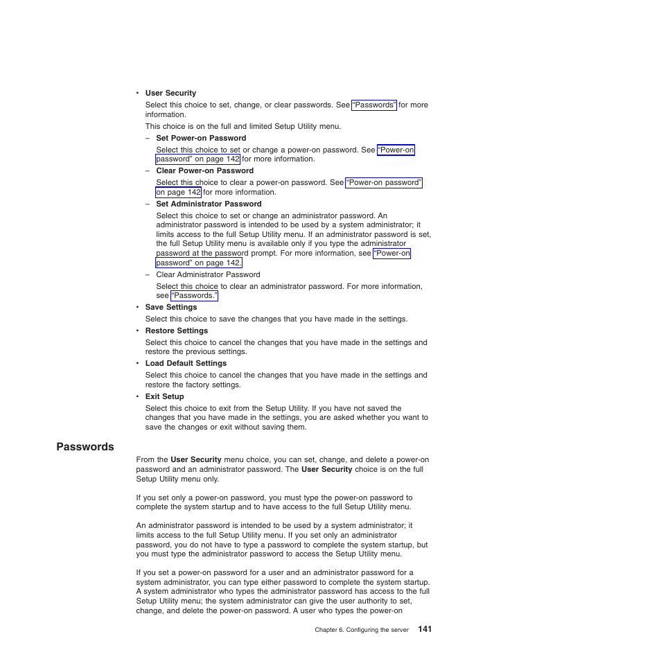 Passwords | Lenovo ThinkServer TD200 User Manual | Page 159 / 228