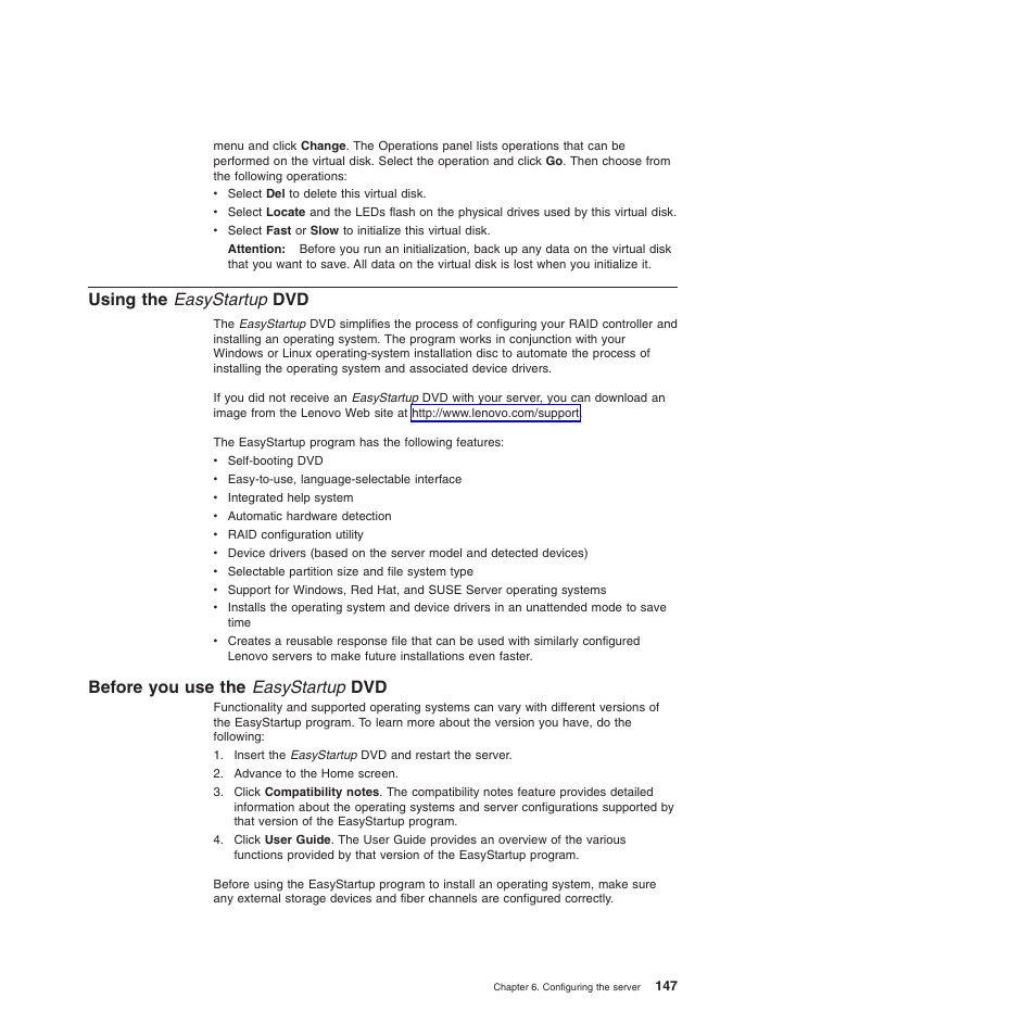 Using the easystartup dvd, Before you use the easystartup dvd | Lenovo ThinkServer TD200 User Manual | Page 165 / 228