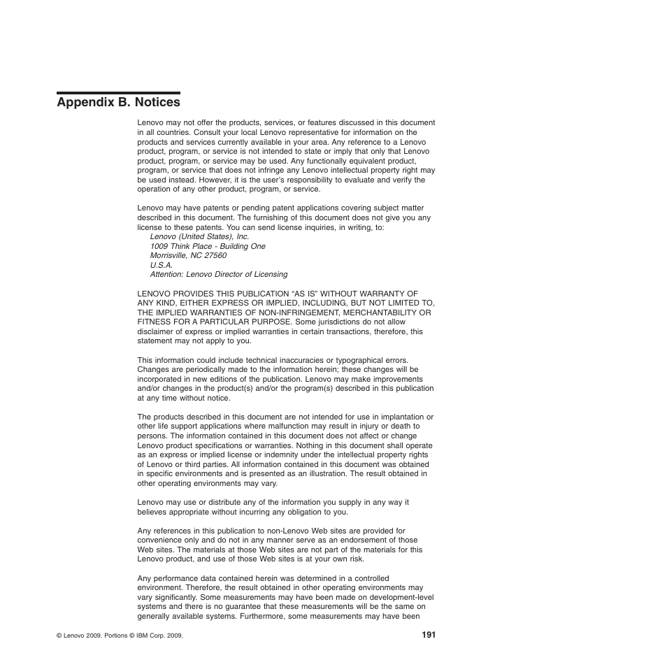 Appendix b. notices | Lenovo ThinkServer TD200 User Manual | Page 209 / 228