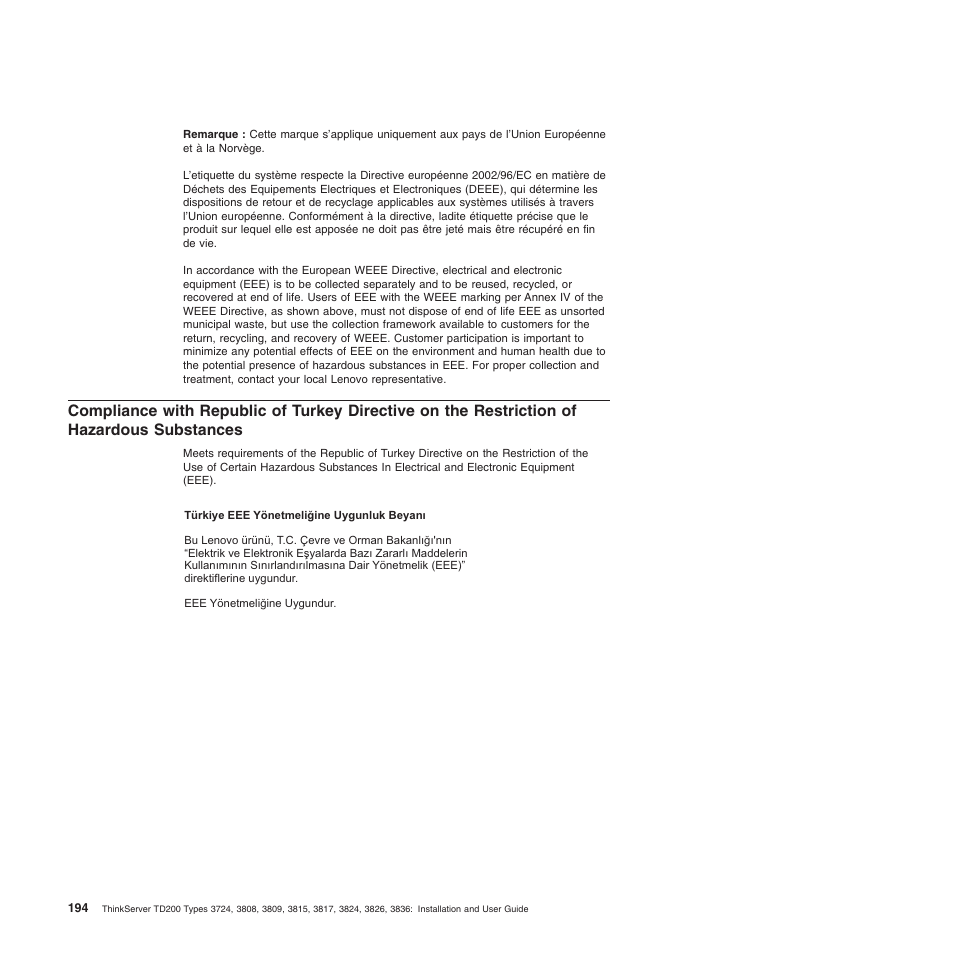 Substances | Lenovo ThinkServer TD200 User Manual | Page 212 / 228