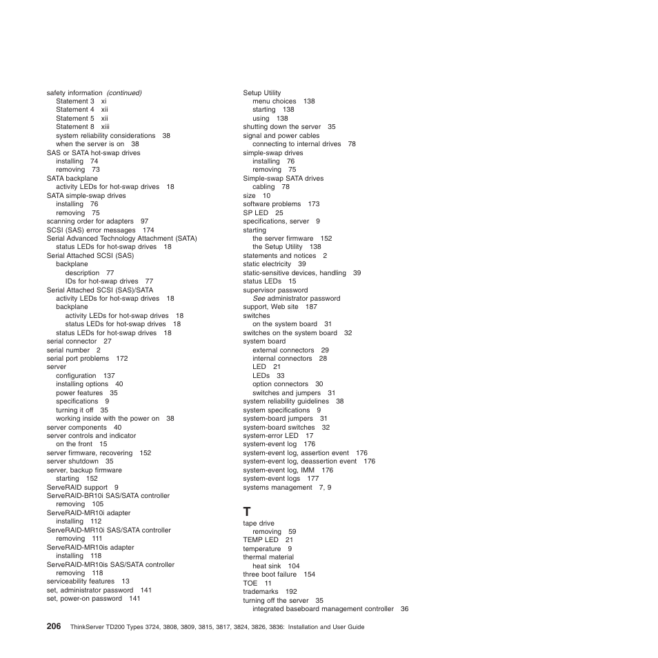 Lenovo ThinkServer TD200 User Manual | Page 224 / 228