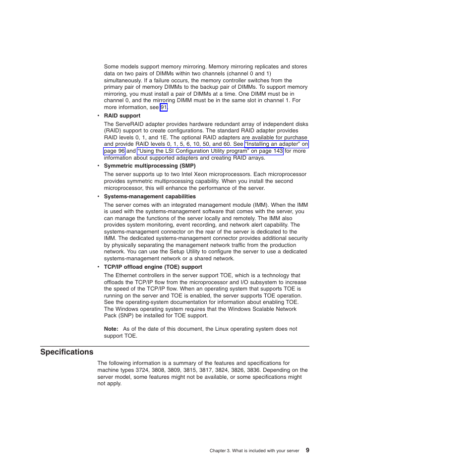 Specifications | Lenovo ThinkServer TD200 User Manual | Page 27 / 228