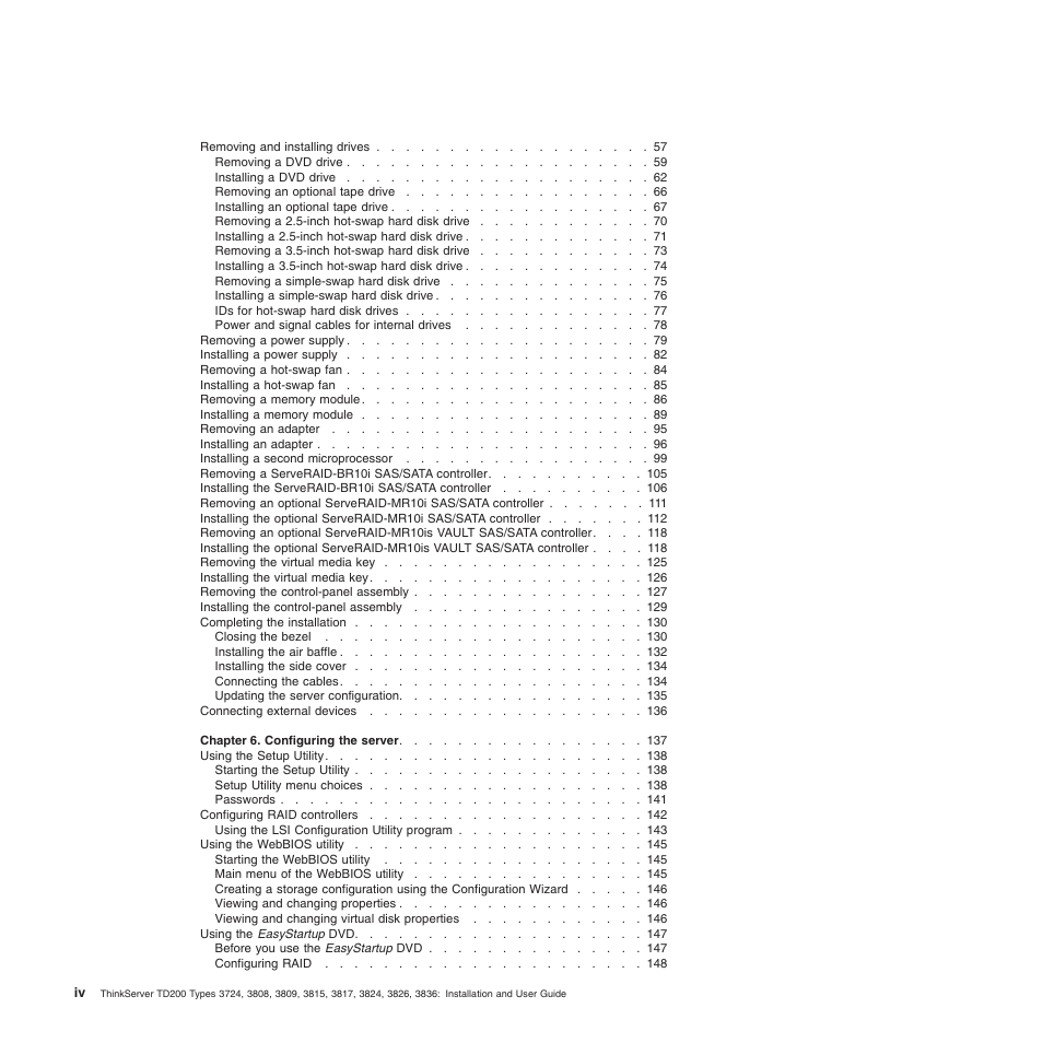 Lenovo ThinkServer TD200 User Manual | Page 6 / 228